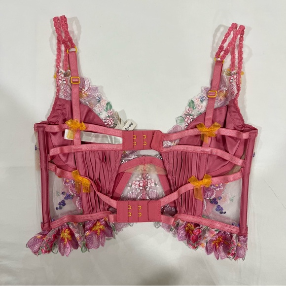 FLL Pink Floral Bustier Top - Picture 3 of 5